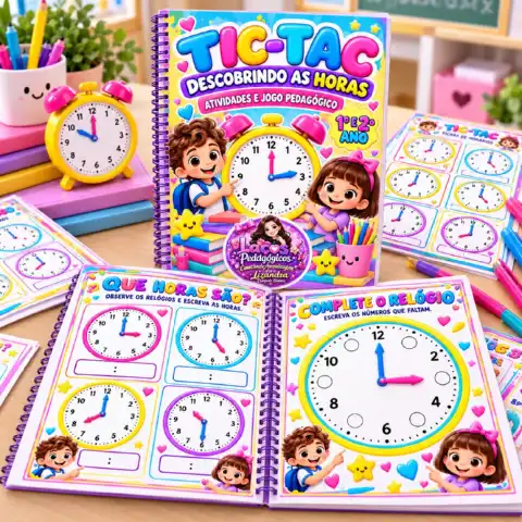Kit Pedagógico Horas: Tic-Tac - Atividades e Jogos — amostra 1: Aprenda as horas brincando
