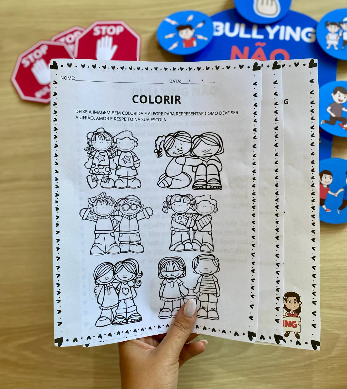 Kit Pedagógico NÃO ao Bullying – Material Pedagógico — amostra 3: Juntos somos mais fortes contra o bullying