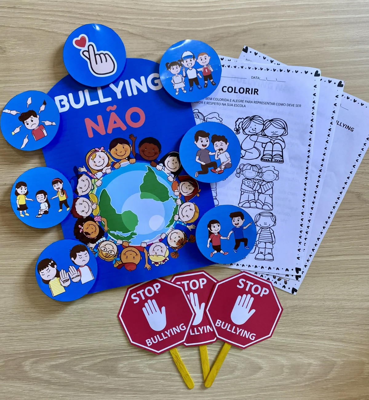 Kit Pedagógico NÃO ao Bullying – Material Pedagógico — Alfabetização para Educação Infantil: Juntos somos mais fortes…