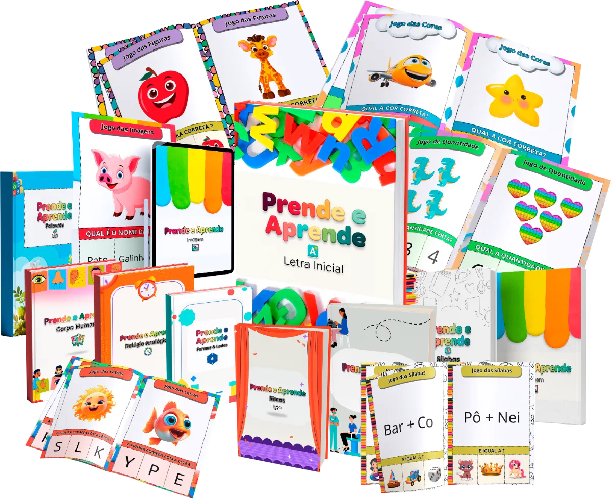 🌈📚 KIT PEDAGÓGICO PRENDE E APRENDE — Atividades para Educação Infantil: APRENDER BRINCANDO É MUITO MAIS DIVERTIDO
