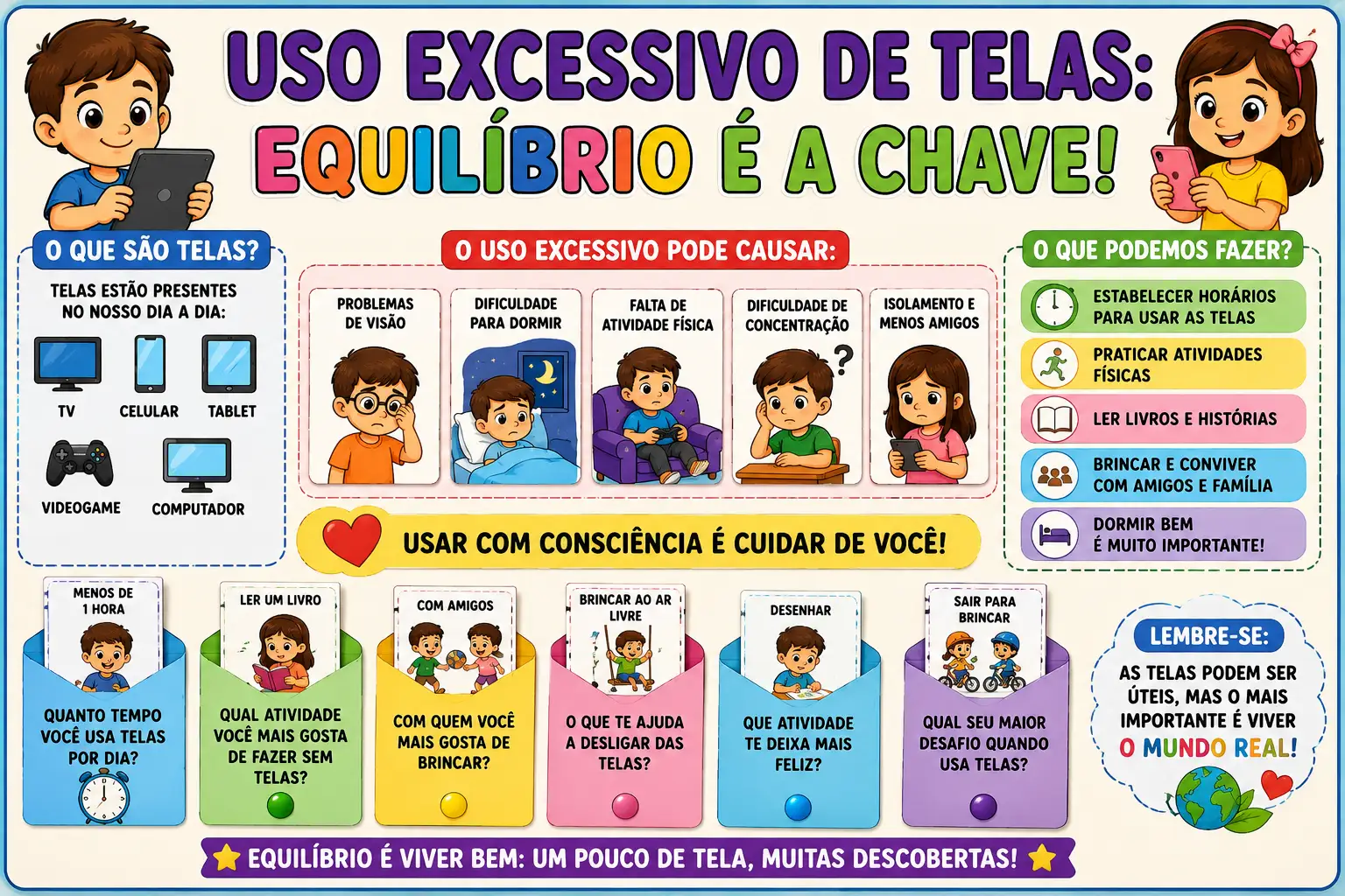 🌈📱 KIT PEDAGÓGICO – USO EXCESSIVO DE TELAS 📱🌈 — amostra 3: 🌈📱 KIT PEDAGÓGICO – 📱Um material colorido, visual,…