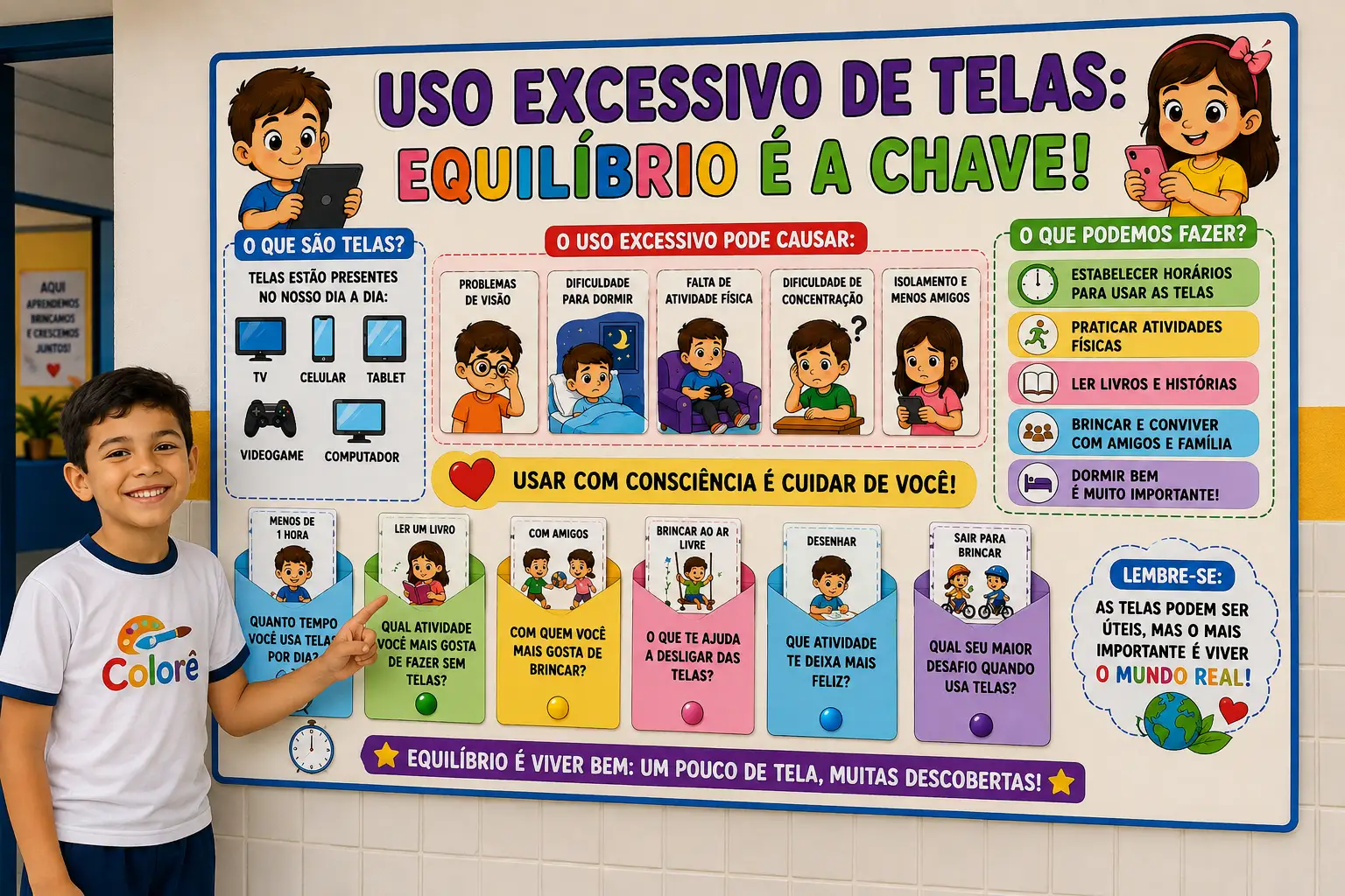 🌈📱 KIT PEDAGÓGICO – USO EXCESSIVO DE TELAS 📱🌈 — amostra 4: 🌈📱 KIT PEDAGÓGICO – 📱Um material colorido, visual,…
