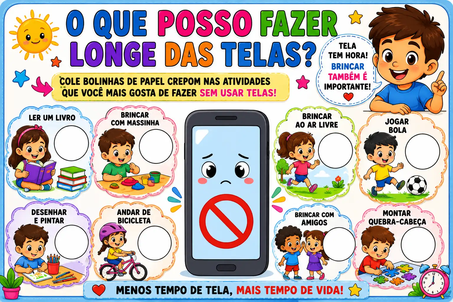 🌈📱 KIT PEDAGÓGICO – USO EXCESSIVO DE TELAS 📱🌈 — amostra 6: 🌈📱 KIT PEDAGÓGICO – 📱Um material colorido, visual,…