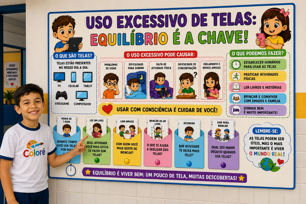🌈📱 KIT PEDAGÓGICO – USO EXCESSIVO DE TELAS 📱🌈 — capa do material