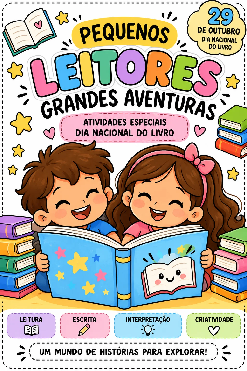 📚 KIT PEQUENOS LEITORES – GRANDES AVENTURAS 💖 — Alfabetização para Educação Infantil: ✨ Transforme o Dia Nacional do…