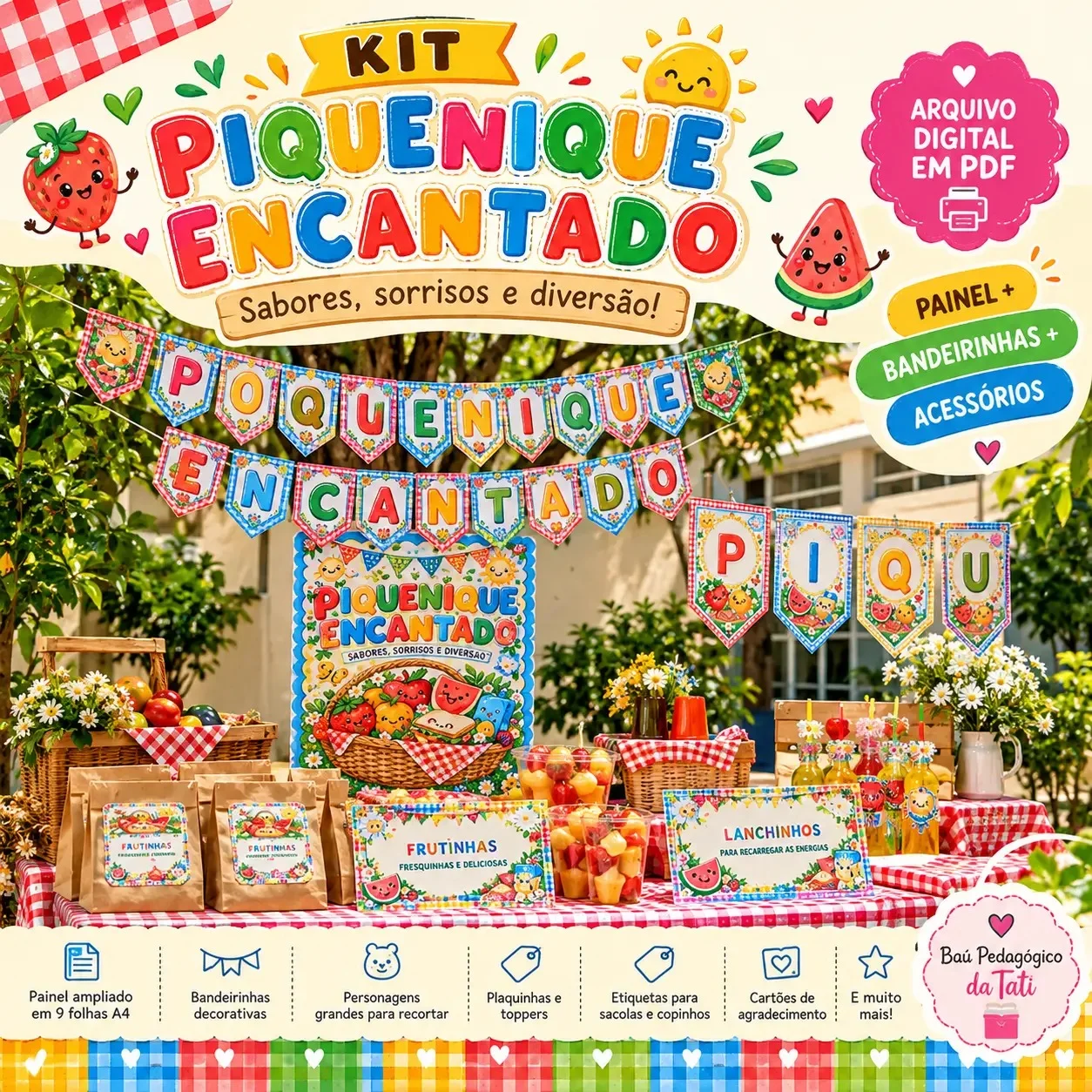 Kit Piquenique Encantado | Decoração Escolar em PDF — capa do material