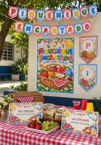 Kit Piquenique Encantado para Decoração Infantil — amostra 3: Mais encanto para o evento escolar Kit Piquenique Encantado para Decoração Infantil — amostra 3: Mais encanto para o evento escolar
