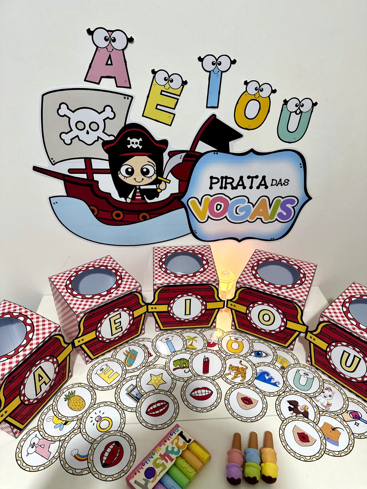 Kit Pirata das Vogais para trabalhar com crianças da educação infantil — amostra 4: Kit Pirata das Vogais para trabalhar o…