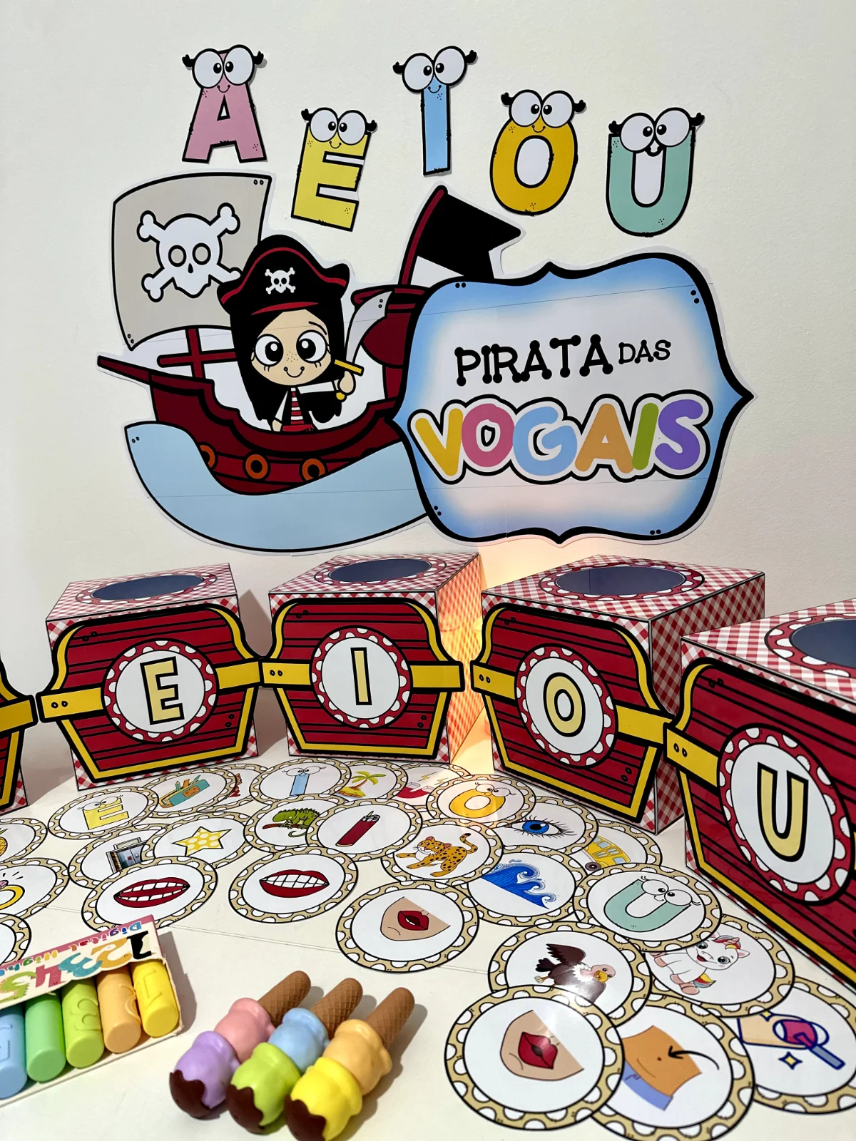 Kit Pirata das Vogais para trabalhar com crianças da educação infantil — amostra 5: Kit Pirata das Vogais para trabalhar o…