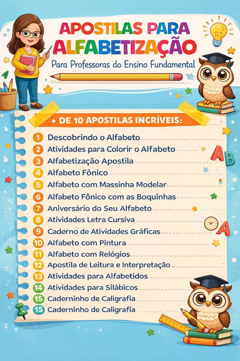 Kit Português PLR: 1.000 atividades de alfabetização — amostra 2: Kit Português Fundamental PLR: 1