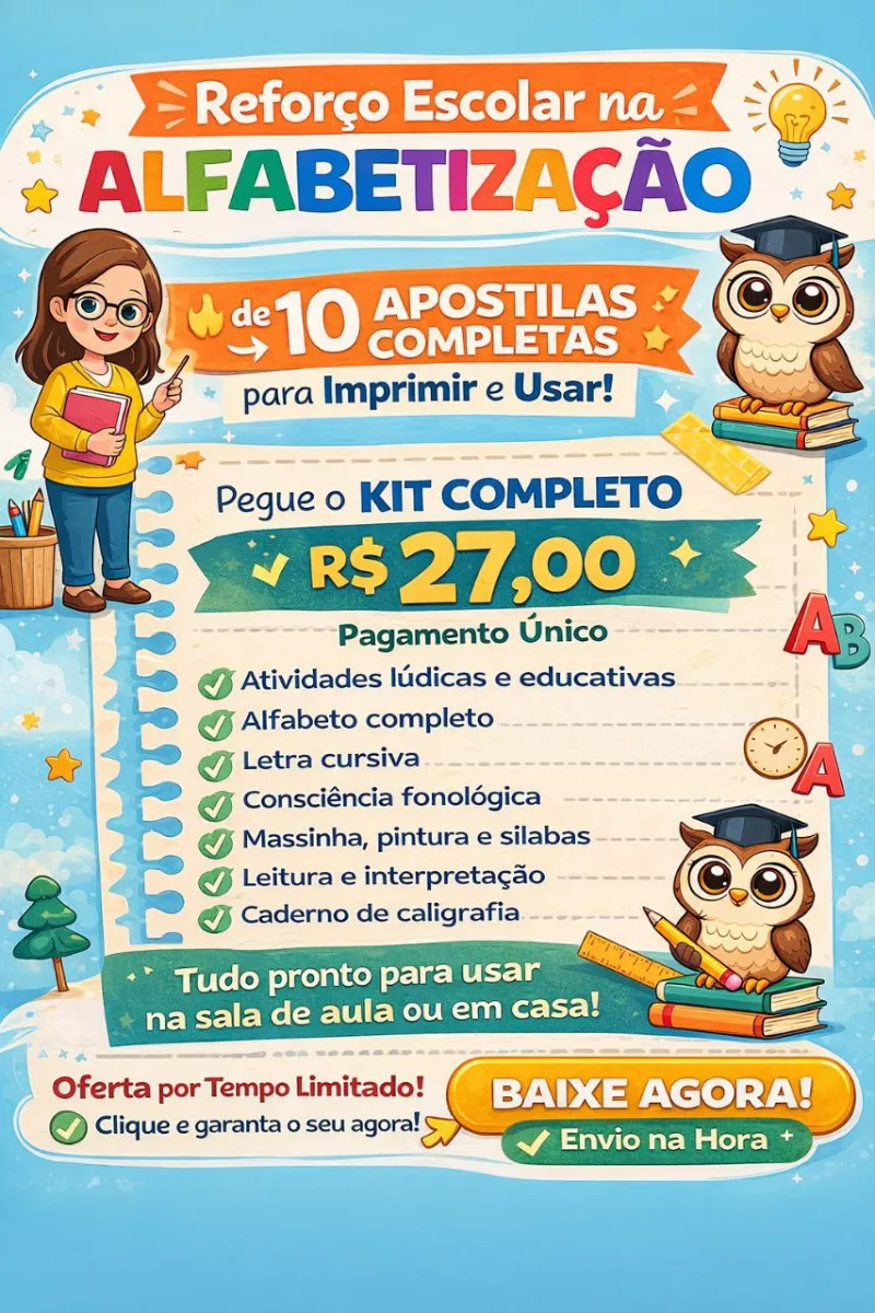 Kit Português PLR: 1.000 atividades de alfabetização — Alfabetização para 1º ano: Kit Português Fundamental PLR: 1