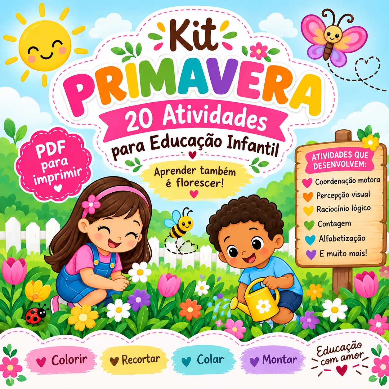 Kit Primavera: 20 Atividades Lúdicas para Educação Infantil em PDF — Jogos pedagógicos para Educação Infantil: Kit…
