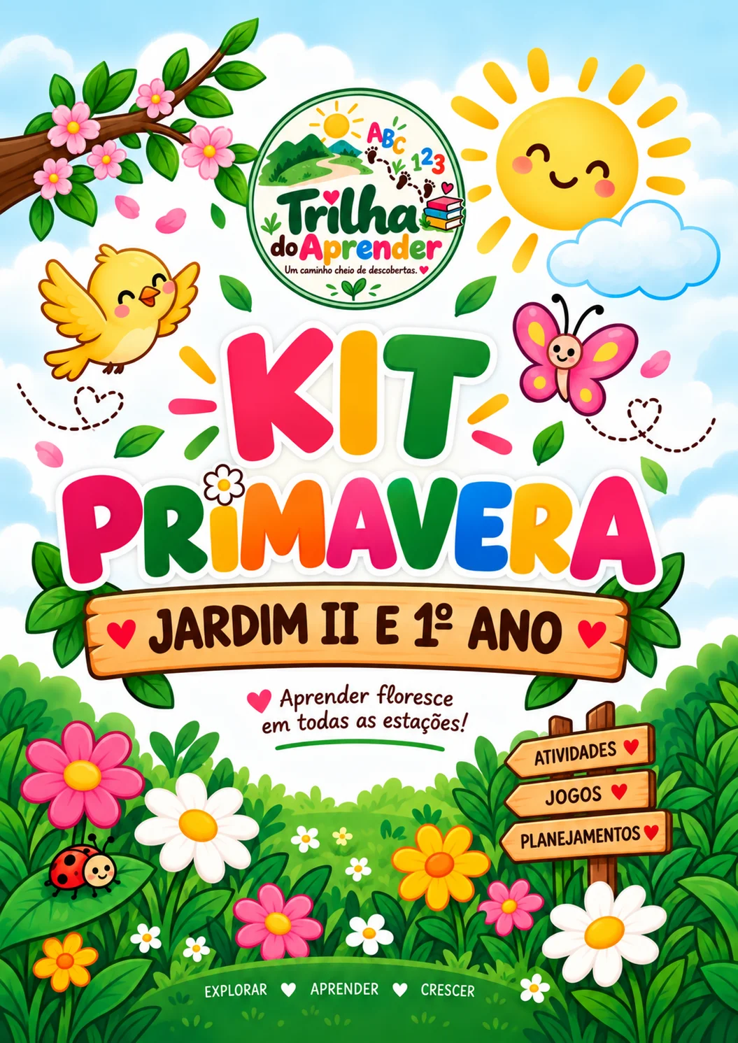 Kit Primavera – Jardim II e 1º Ano | Atividades em PDF — capa do material