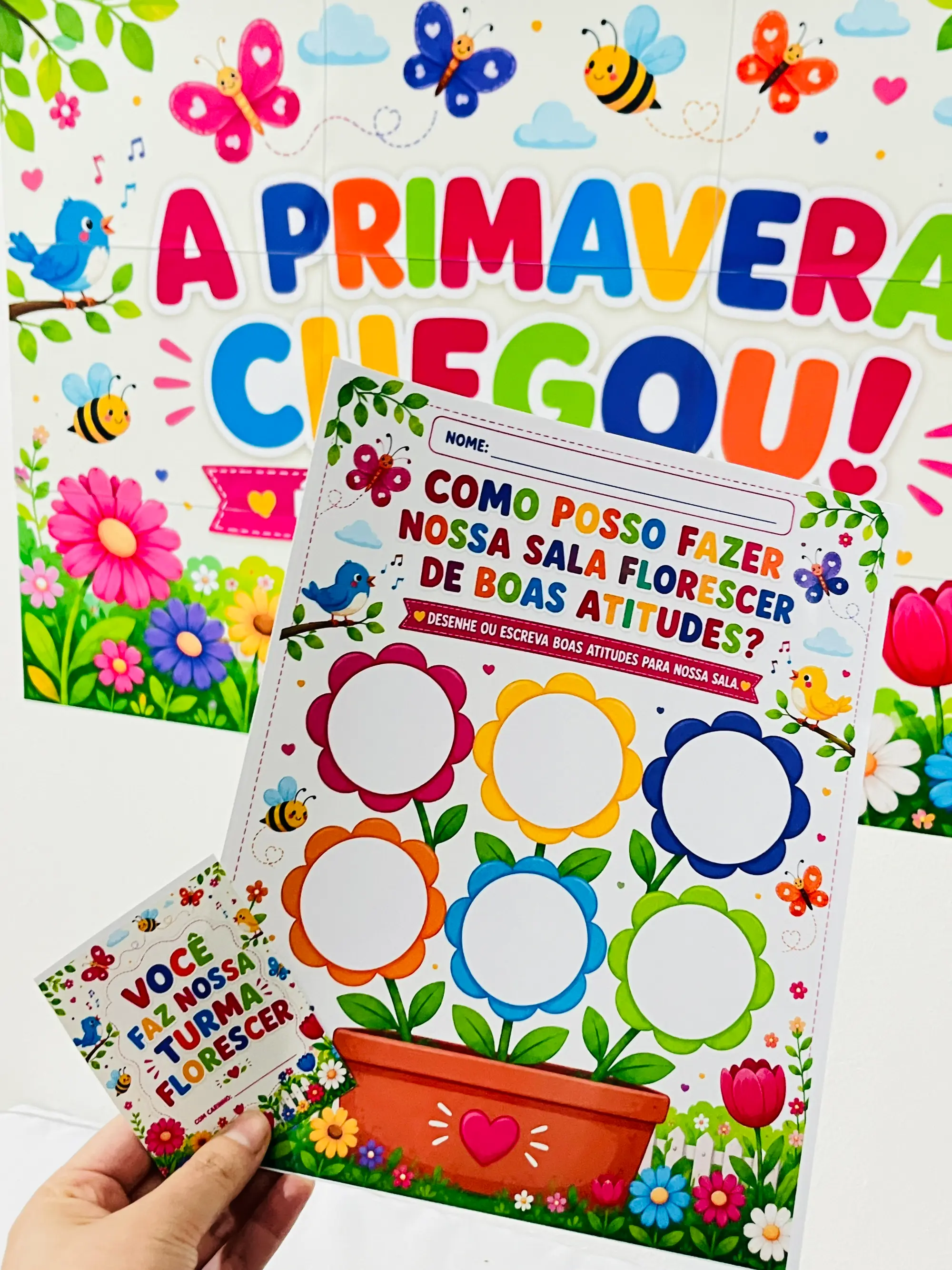 Kit Primavera para Educação Infantil: Painel, Atividade e Lembrancinhas — amostra 7: Kit Primavera completo para Educação…