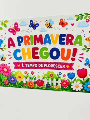 Kit Primavera para Imprimir | Painel e Atividade Escolar — amostra 5: Kit Primavera em PDF com painel decorativo, atividade…