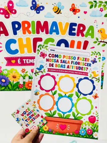 Kit Primavera para Imprimir | Painel e Atividade Escolar — capa do material
