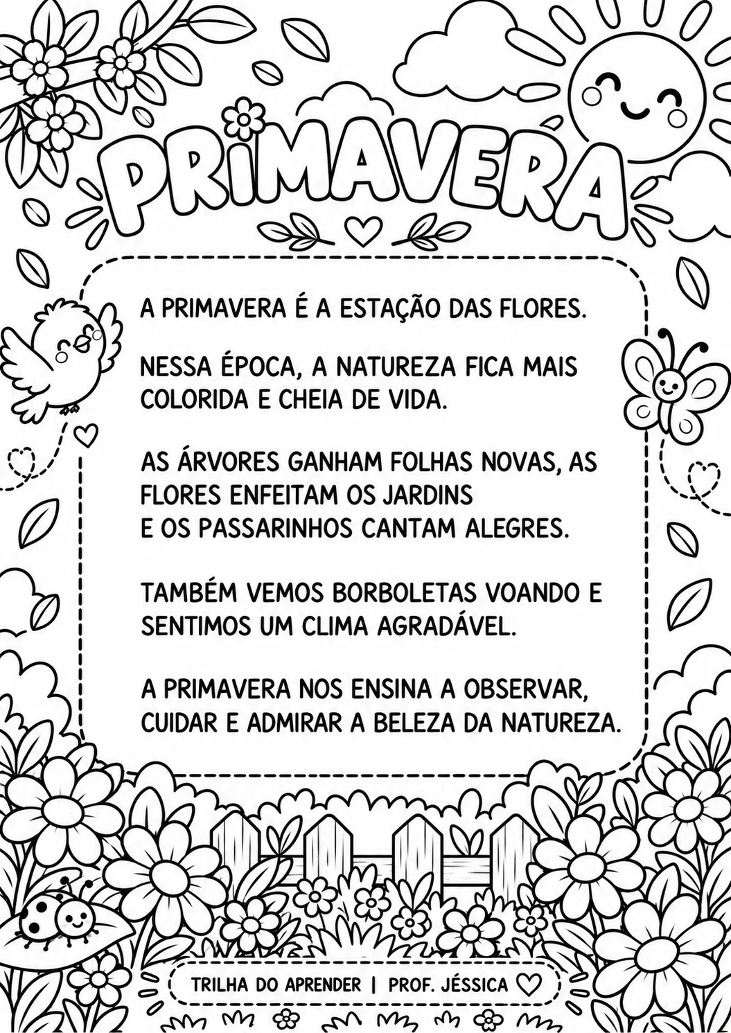 Kit Primavera – Versão Preto e Branco | Jardim II e 1º Ano — amostra 1: 🌼 KIT PRIMAVERA – VERSÃO PRETO E BRANCO 🌼