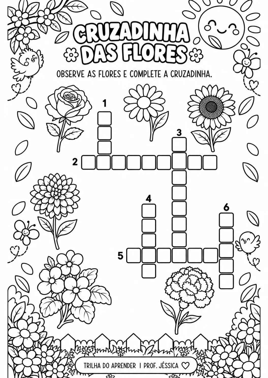 Kit Primavera – Versão Preto e Branco | Jardim II e 1º Ano — amostra 5: Versão em preto e branco do Kit Primavera, pronta…