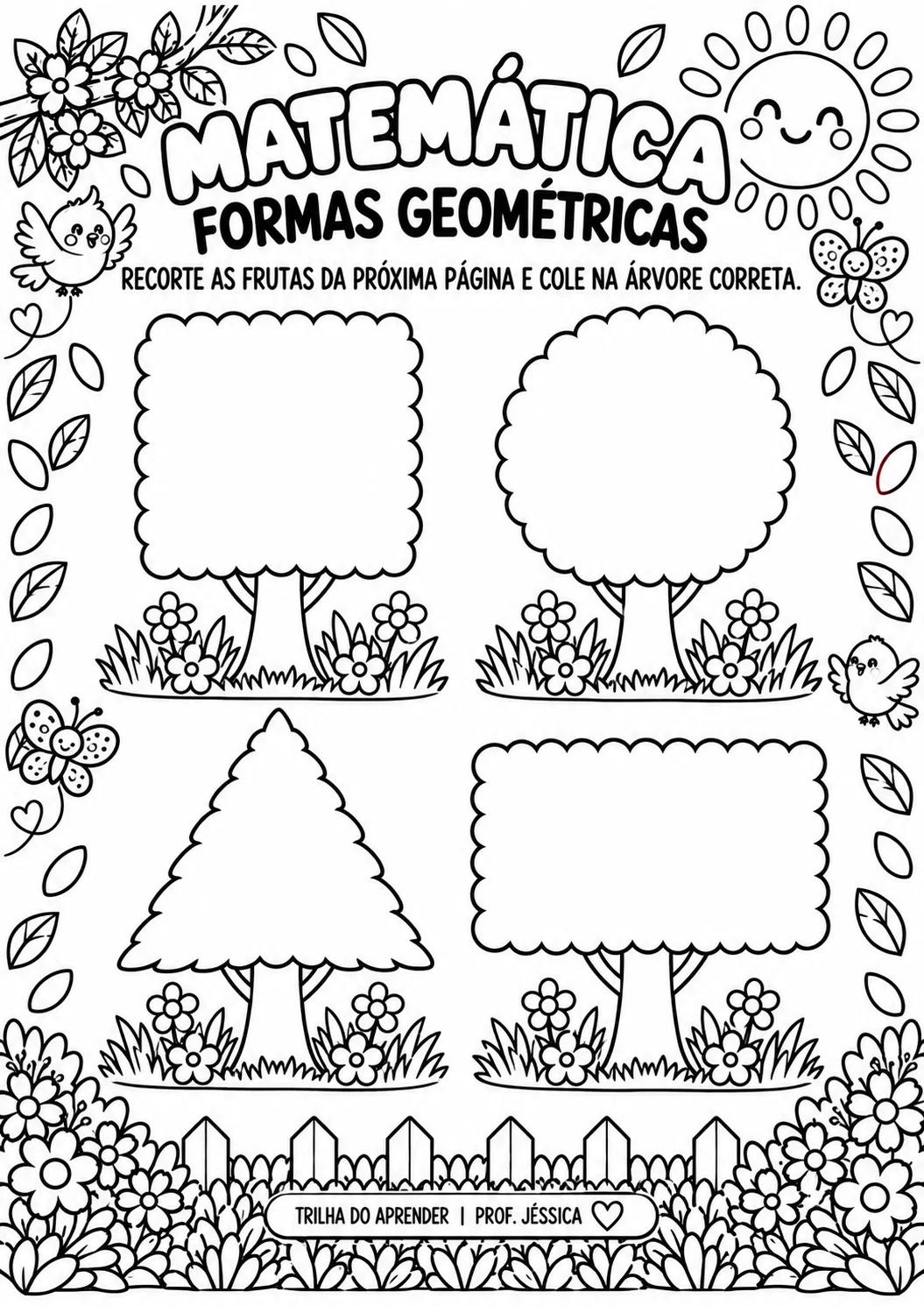 Kit Primavera – Versão Preto e Branco | Jardim II e 1º Ano — amostra 6: Versão em preto e branco do Kit Primavera, pronta…