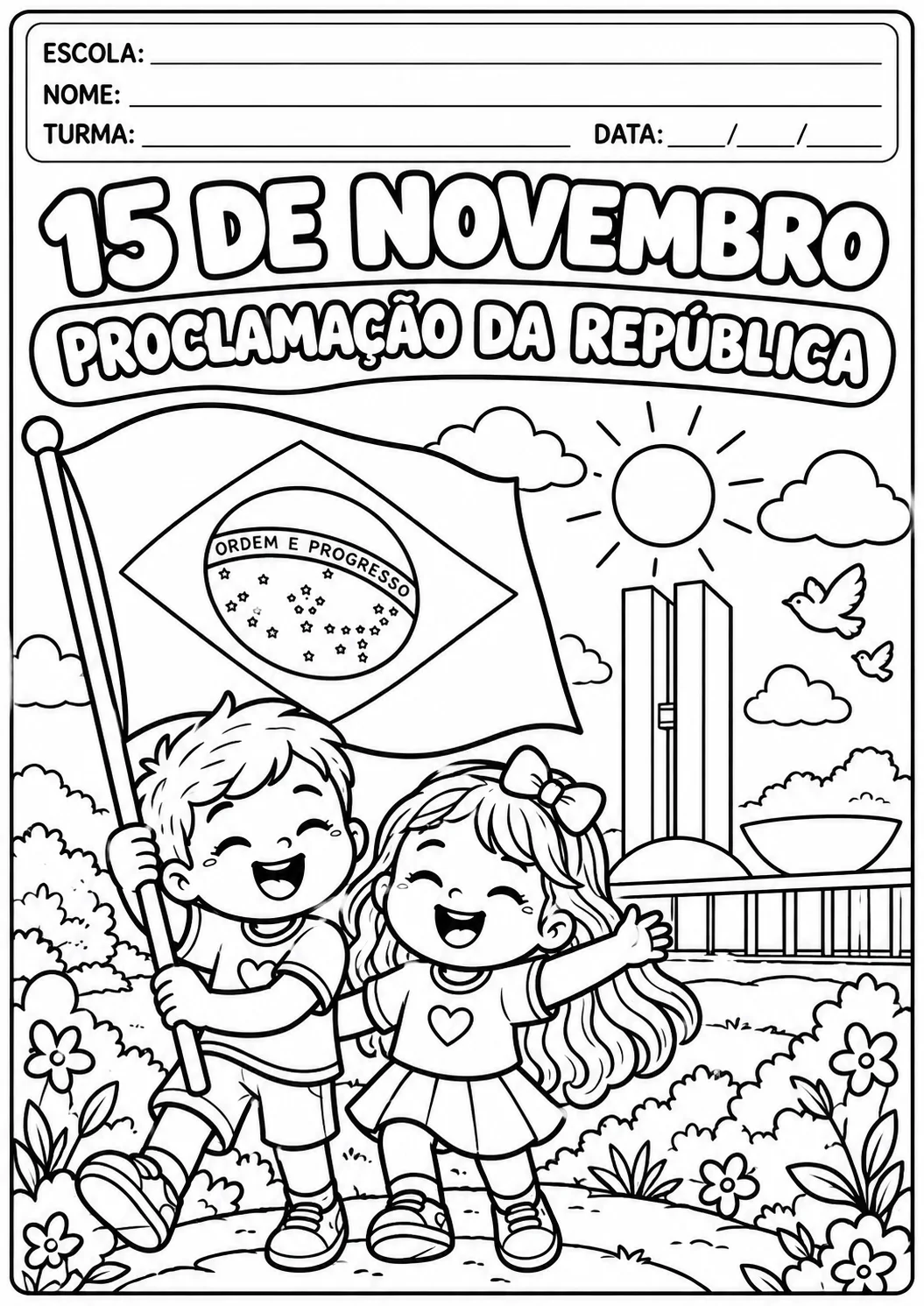 🇧🇷 KIT PROCLAMAÇÃO DA REPÚBLICA – 15 DE NOVEMBRO — amostra 2: Trabalhe a Proclamação da República de forma lúdica,…