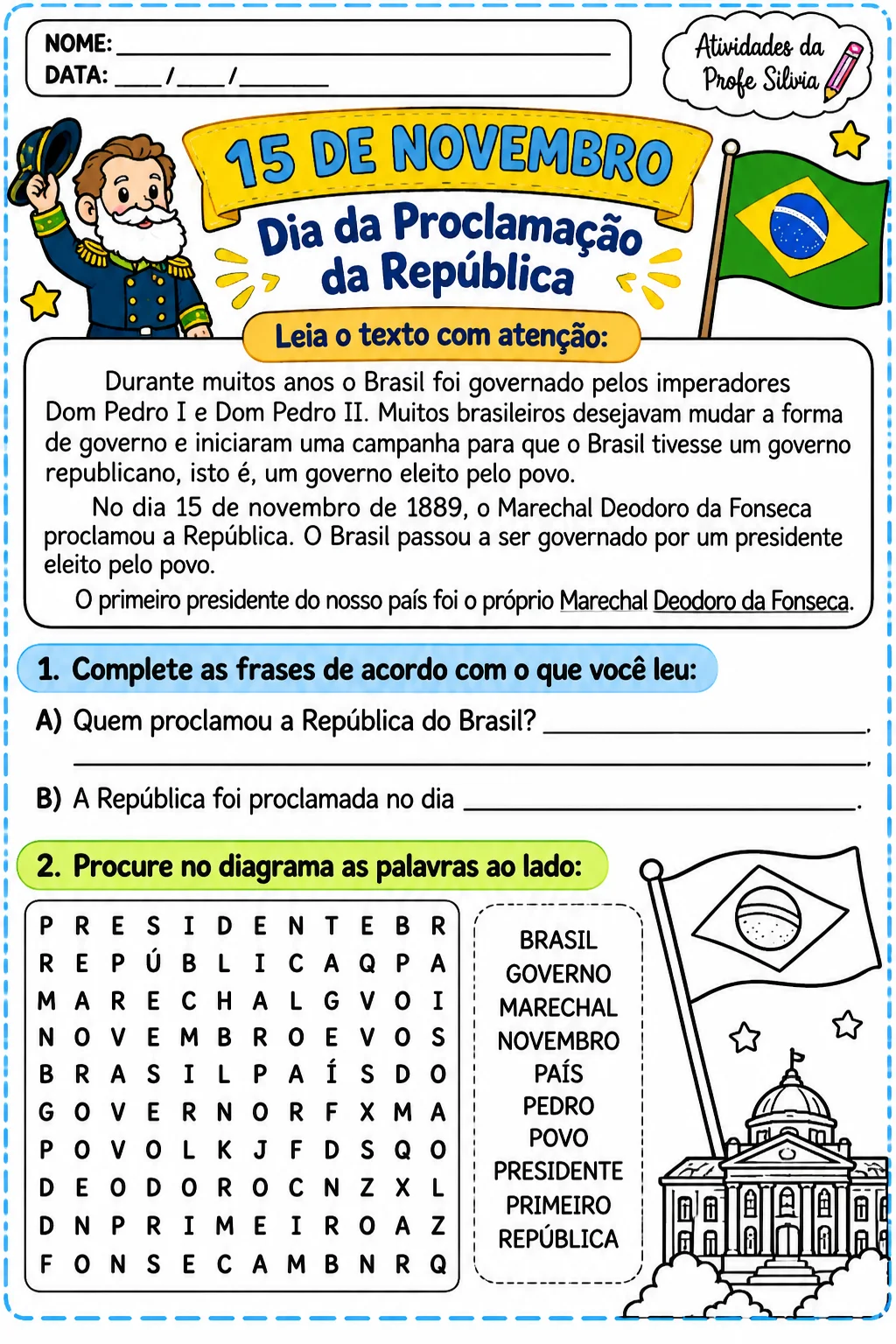 Kit Proclamação da República – 4º e 5º Ano — amostra 1: IMPORTANTE: Este é um produto digital. Nenhum material físico será…