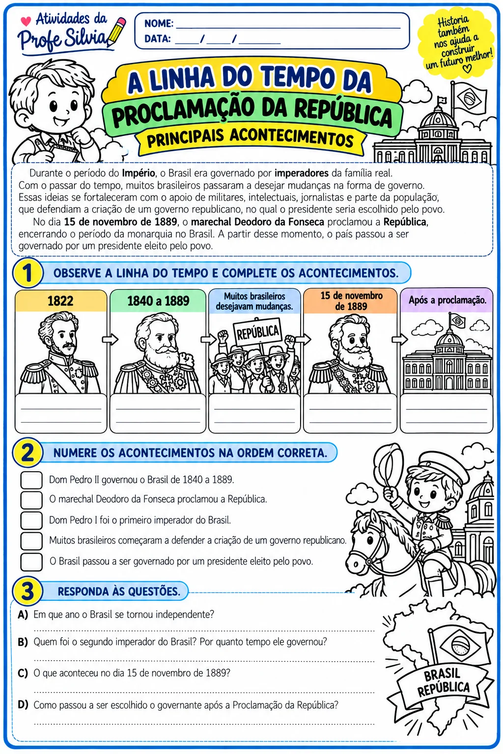 Kit Proclamação da República – 4º e 5º Ano — amostra 4: Kit pedagógico sobre a Proclamação da República para o 4º e 5º ano,…