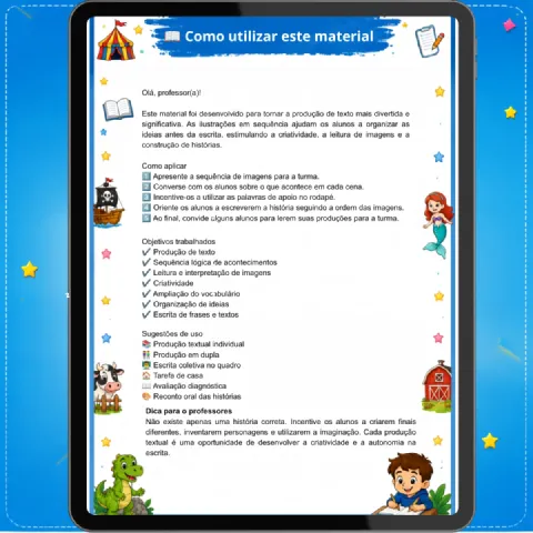 Kit Produção de Texto Ilustrada – Ensino Fundamental I — amostra 4: Kit Produção de Texto Ilustrada com 10 histórias em…