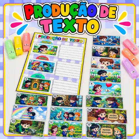 Kit Produção de Texto – Início, Meio e Fim | 60 Cenas — capa do material