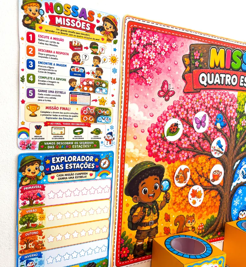 Kit Quatro Estações: Missões Interativas em PDF para Imprimir — amostra 1: Kit Quatro Estações: aprender com missões e…