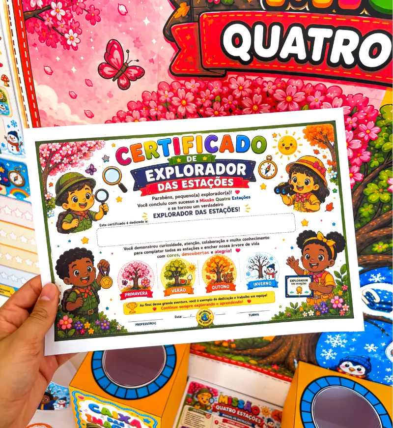 Kit Quatro Estações: Missões Interativas em PDF para Imprimir — amostra 6: Explore as estações do ano com desafios,…