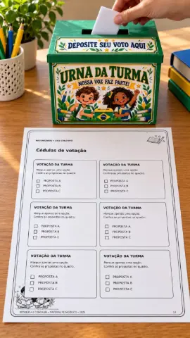 Kit República e Cidadania do 1º ao 7º Ano — amostra 3: Proposta pedagógica com painel, votação, atividades por faixa…