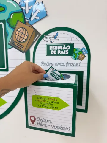 Kit Reunião de Pais e Responsáveis – Painel, Pauta e Lembranças — amostra 2: Kit para reunião de pais com painel em 15…