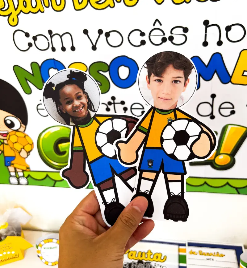Kit Reunião de Pais Futebol: Jogando no Mesmo Time — amostra 1: Kit reunião de pais com tema futebol