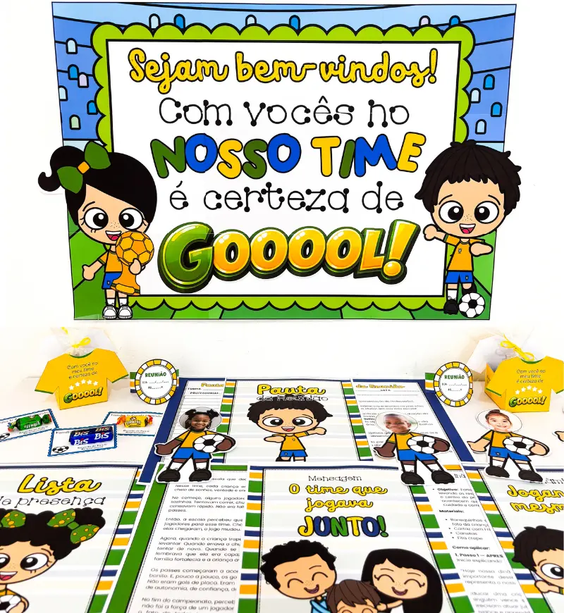 Kit Reunião de Pais Futebol: Jogando no Mesmo Time — capa do material