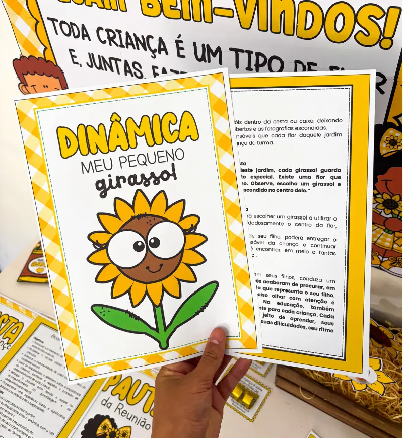 Kit Reunião de Pais Girassol em PDF para Imprimir — amostra 7: Organize uma reunião acolhedora com o Kit Reunião de Pais…