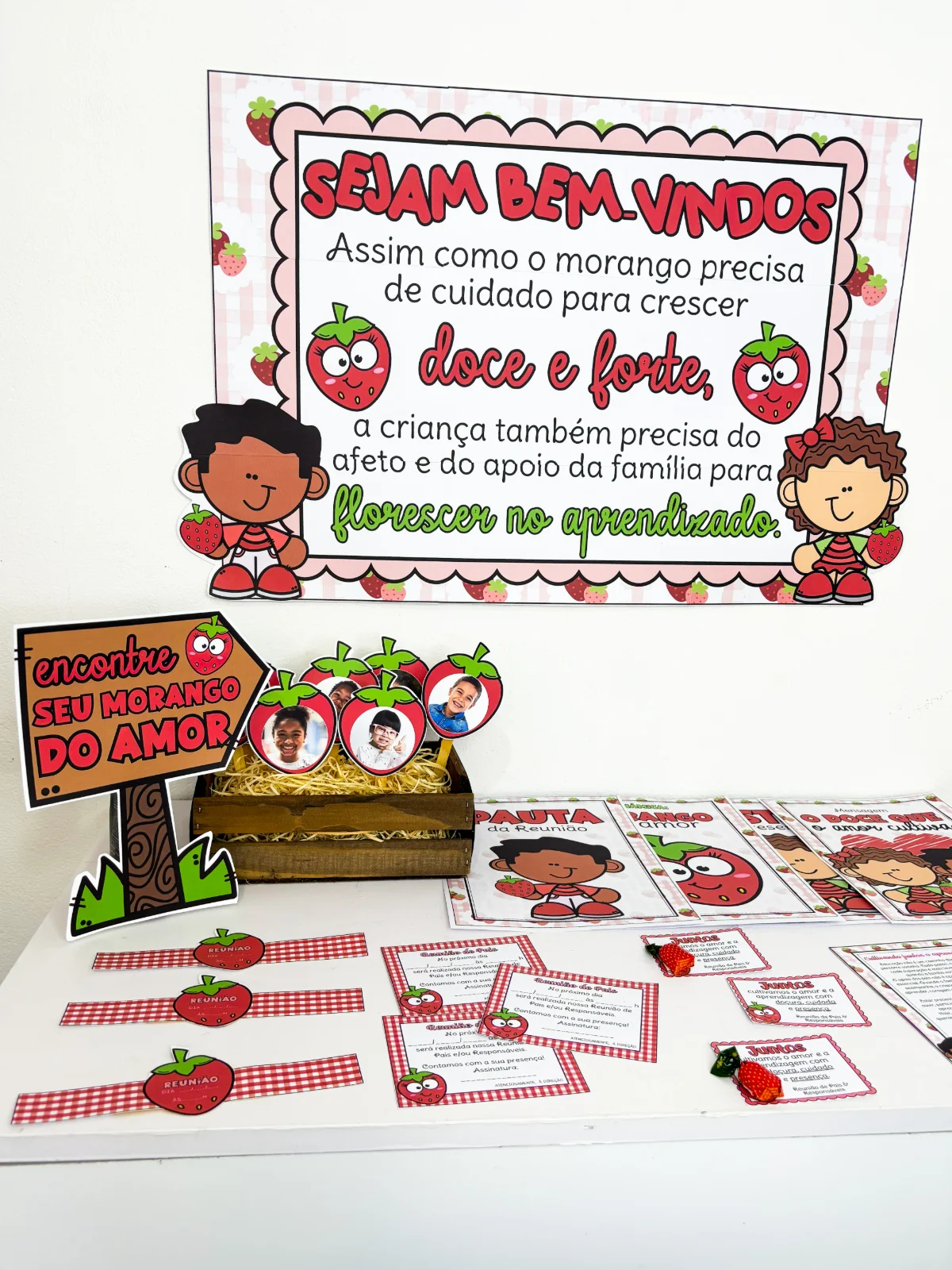 Kit Reunião de Pais – Morango do Amor – PDF para Imprimir — amostra 4: Transforme sua reunião de pais em um momento…