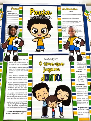 Kit Reunião de Pais Tema Futebol – Jogando no Mesmo Time — amostra 1: O que está incluso