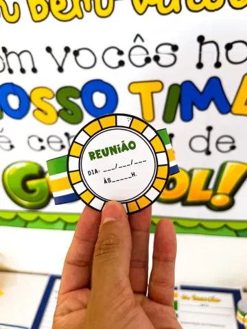 Kit Reunião de Pais Tema Futebol – Jogando no Mesmo Time — amostra 6: Kit para reunião de pais com tema futebol: painel,…