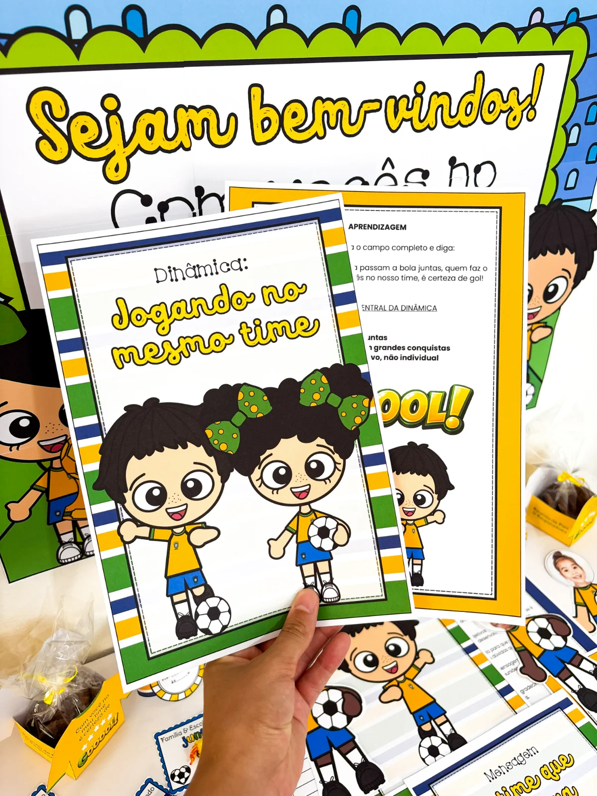 Kit Reunião de Pais – Tema Futebol – Material Pedagógico — amostra 1: O que vem no material