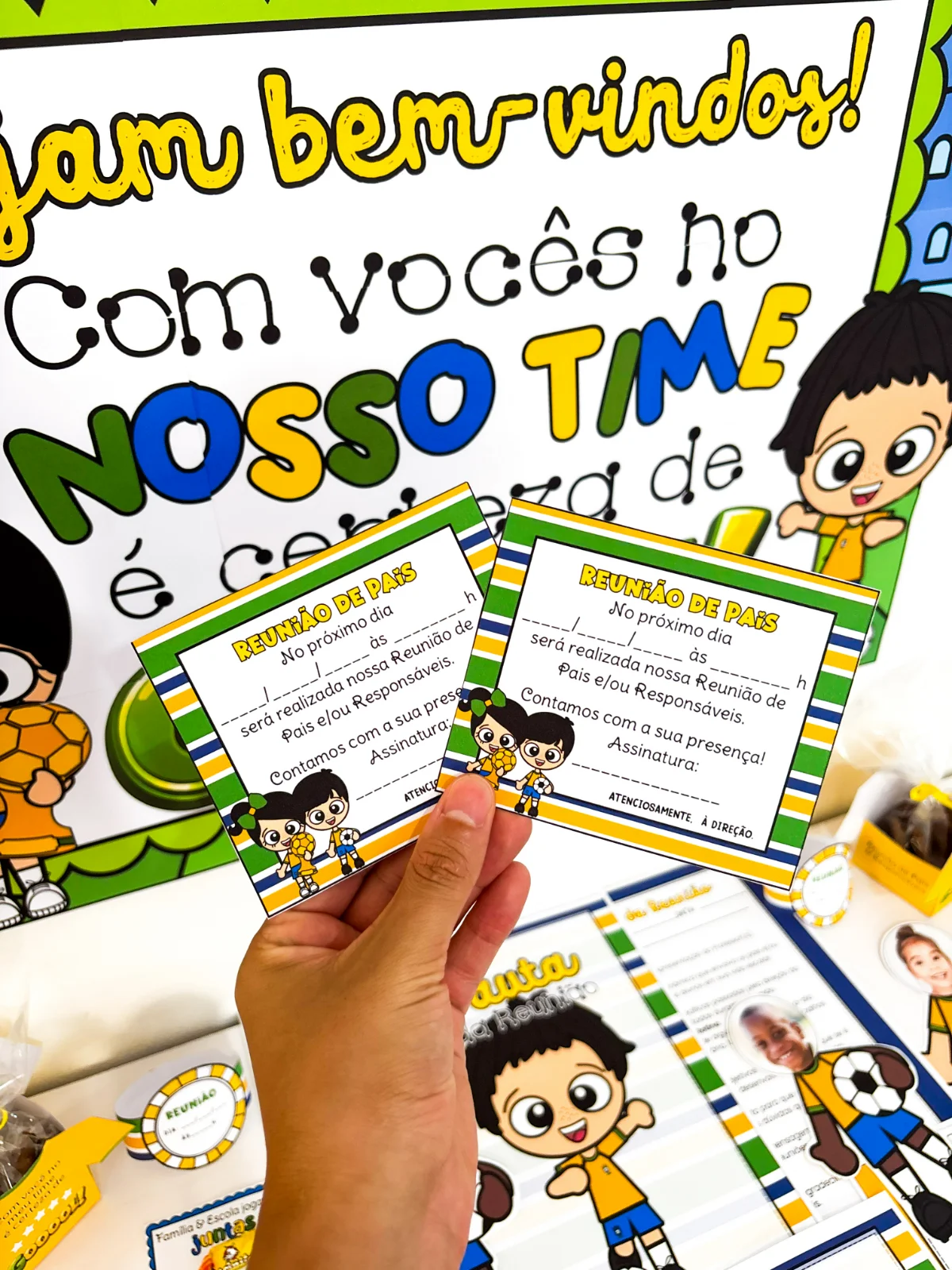 Kit Reunião de Pais – Tema Futebol – Material Pedagógico — amostra 2: Sobre o Kit Reunião de Pais – Tema Futebol