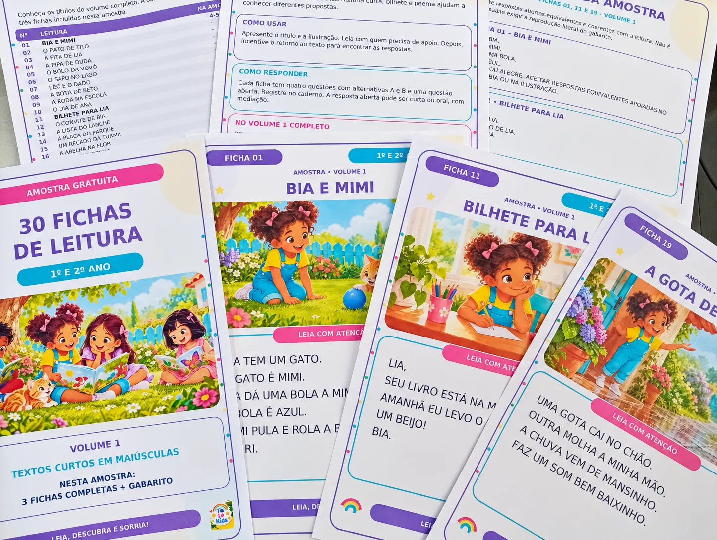 Kit Rodízio de Leituras–1º e 2º Ano-30 Histórias com Interpretação | — amostra 2: Nome do aluno + data + número ou título…