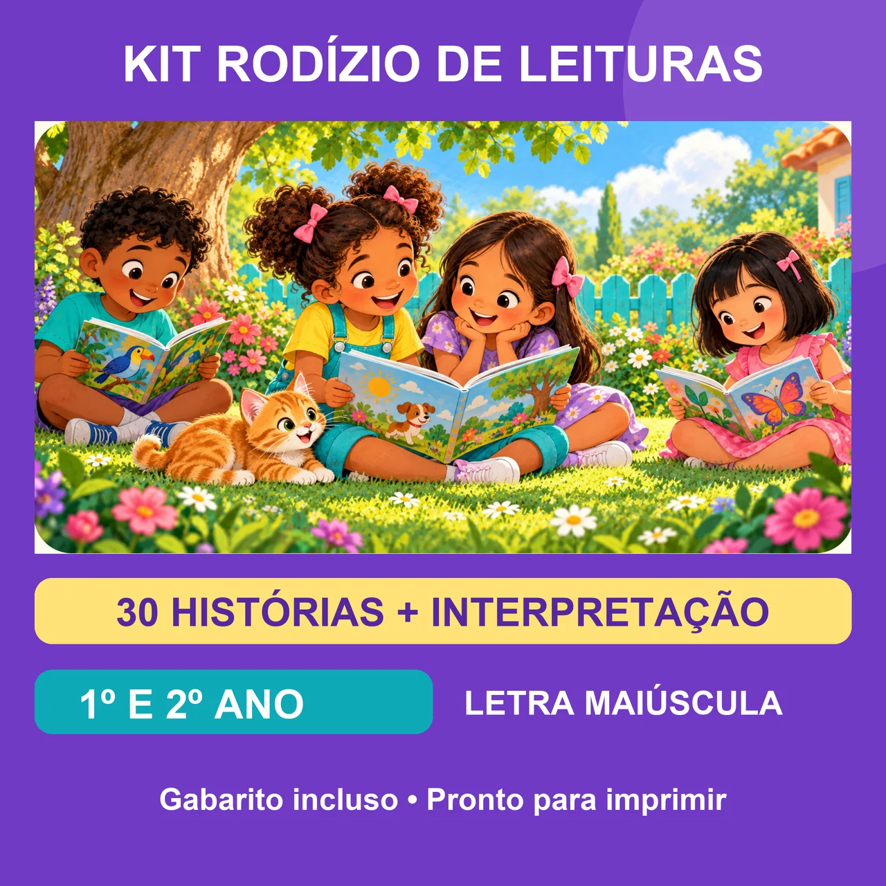 Kit Rodízio de Leituras–1º e 2º Ano-30 Histórias com Interpretação | — Alfabetização para Educação Infantil: 30 histórias…