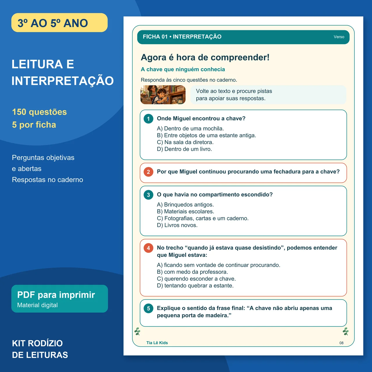 Kit Rodízio de Leituras | 3º ao 5º Ano |30 Textos com Interpretação — amostra 3: COMO FUNCIONA O RODÍZIO