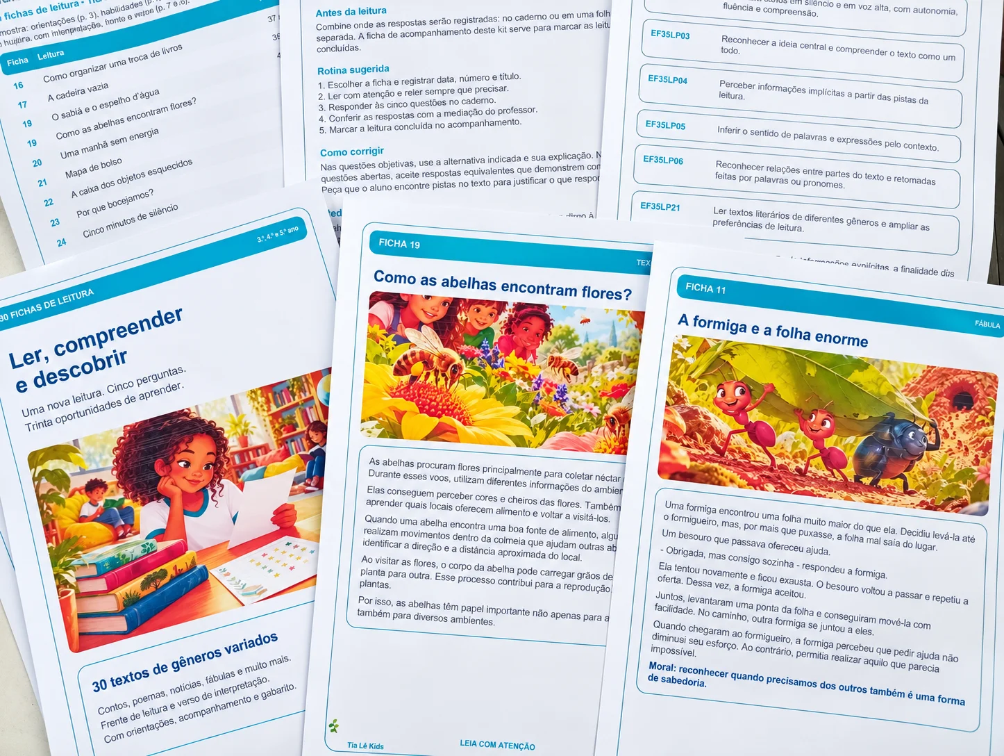 Kit Rodízio de Leituras | 3º ao 5º Ano |30 Textos com Interpretação — amostra 6: Este produto é digital. Não há envio de…