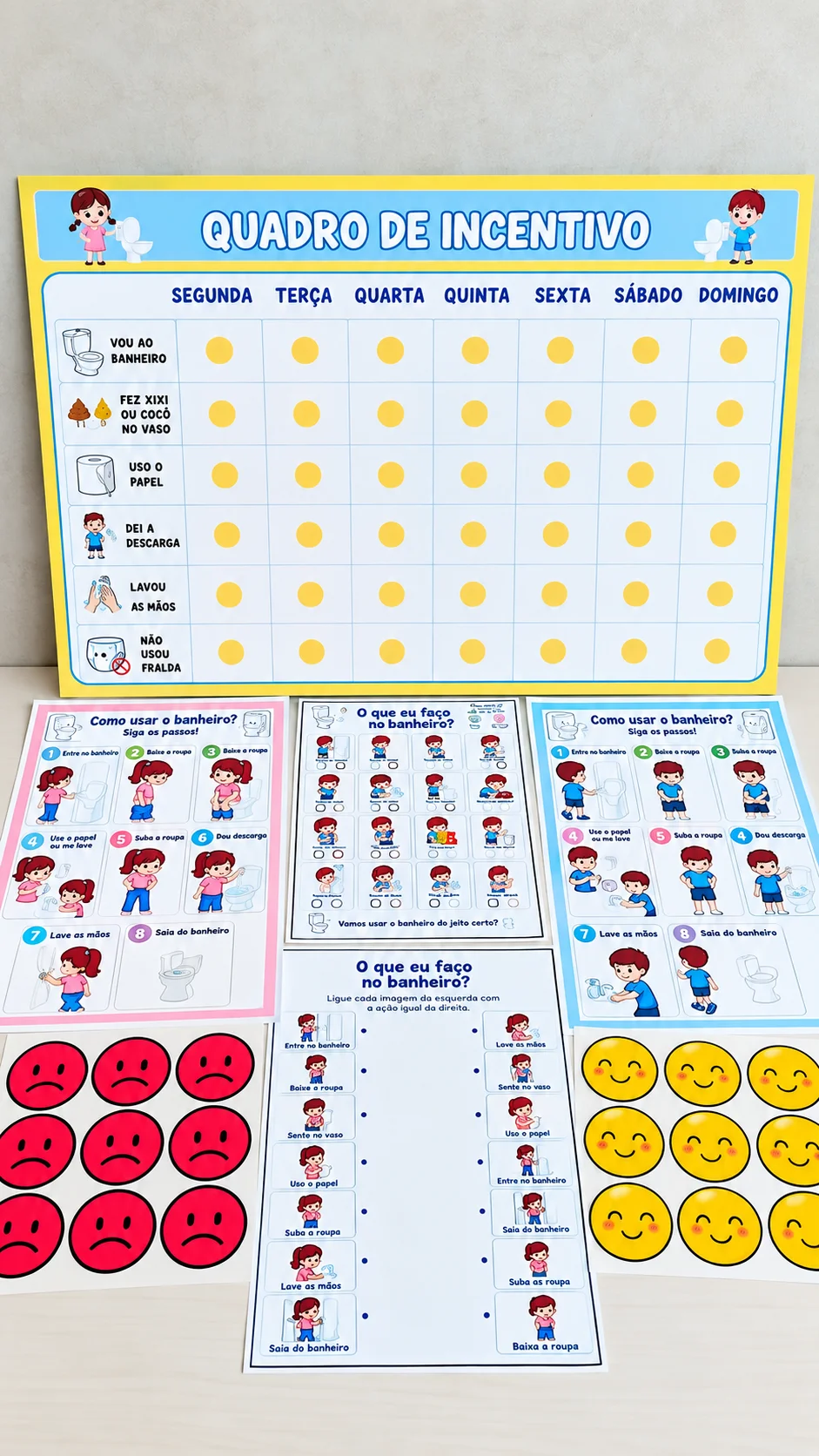 KIT ROTINA DO BANHEIRO – INCENTIVANDO A AUTONOMIA — Alfabetização para Educação Infantil: Kit Rotina do Banheiro: quadro de…