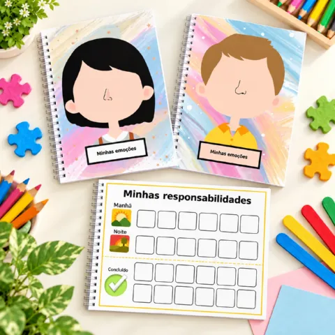 Kit Rotina e Emoções Infantil: Atividades Lúdicas — amostra 1: O que você vai encontrar no kit
