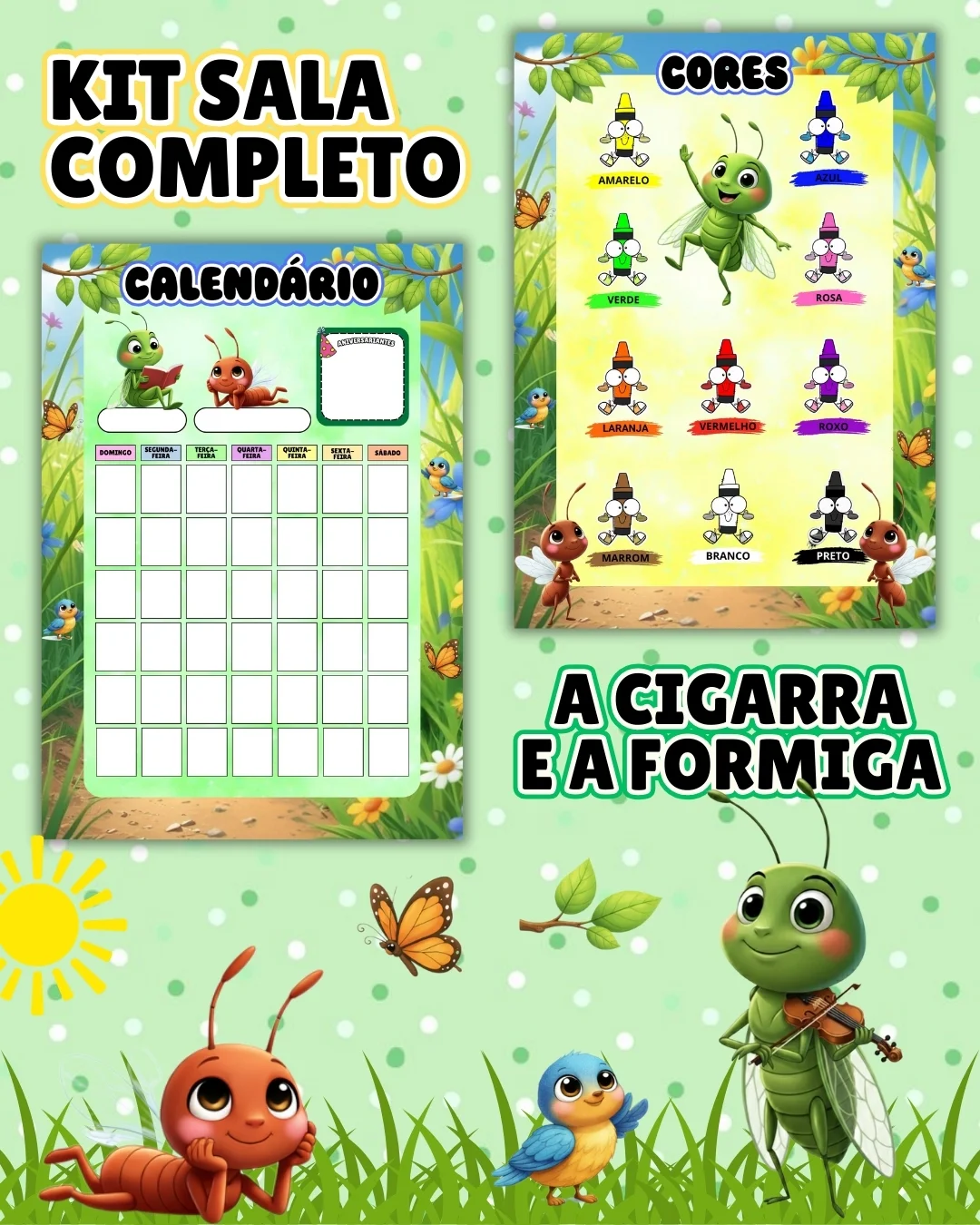 Kit sala a cigarra e a formiga completo – PDF para Imprimir — amostra 3: Transforme o ambiente de aprendizagem com um…