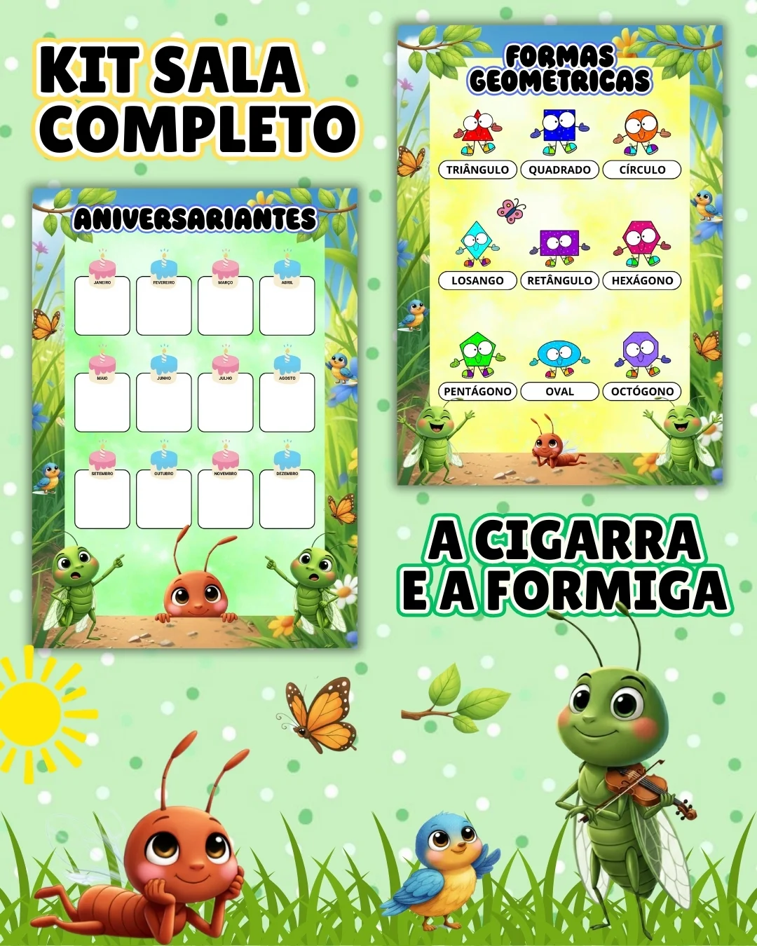 Kit sala a cigarra e a formiga completo – PDF para Imprimir — amostra 5: Transforme o ambiente de aprendizagem com um…