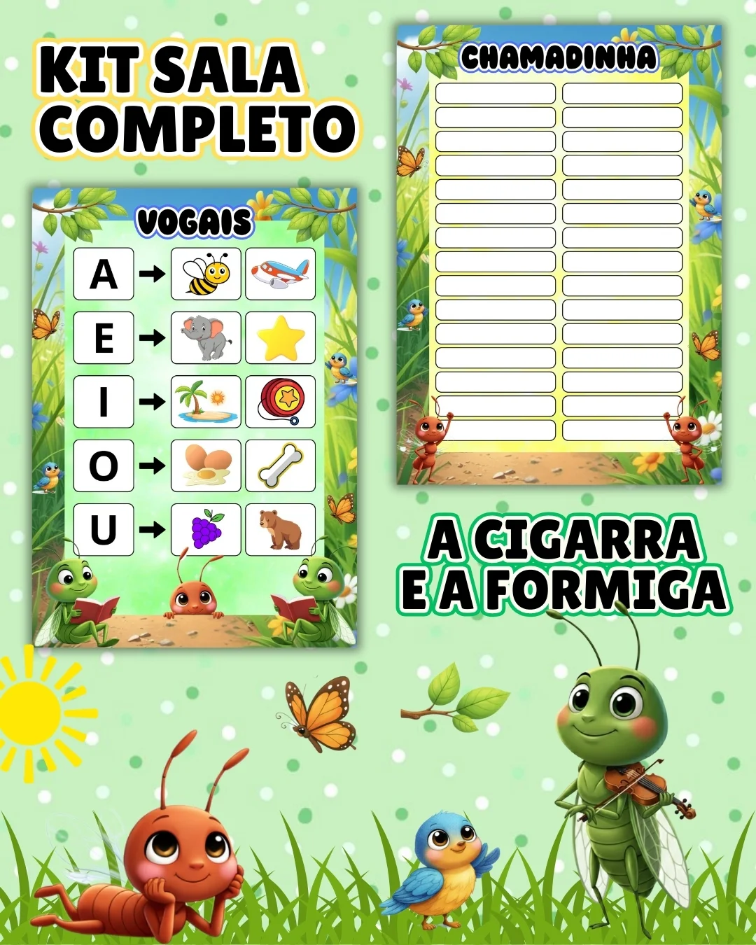 Kit sala a cigarra e a formiga completo – PDF para Imprimir — amostra 7: Transforme o ambiente de aprendizagem com um…