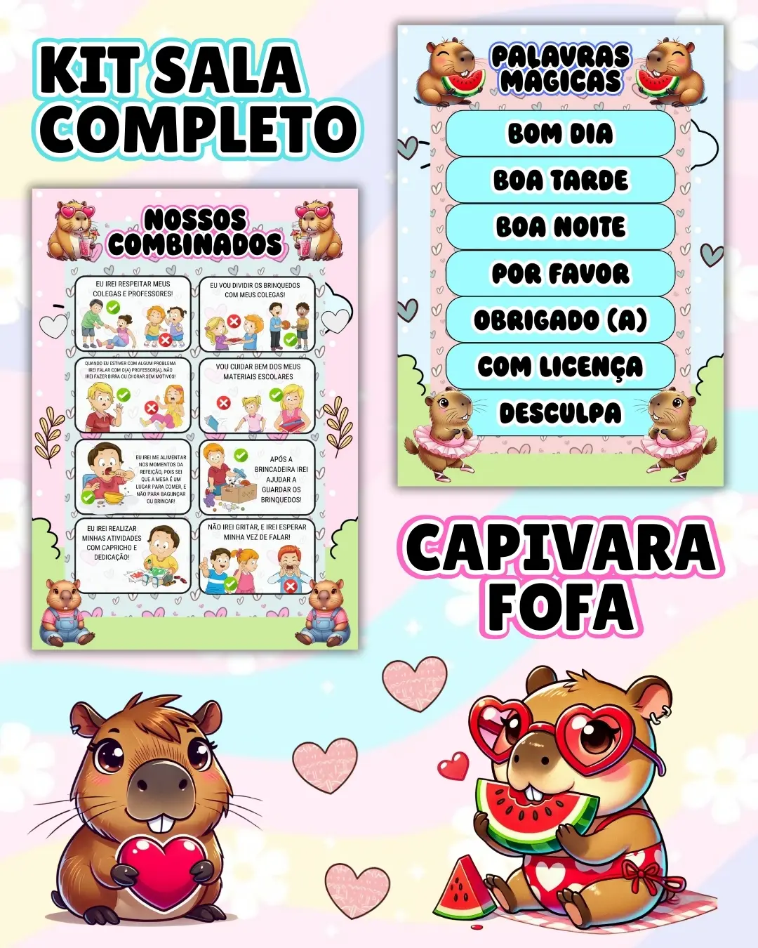 Kit sala capivara completo – PDF para Imprimir — amostra 4: Transforme o ambiente de aprendizagem com um material prático,… Kit sala capivara completo – PDF para Imprimir — amostra 4: Transforme o ambiente de aprendizagem com um material prático,…